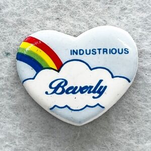 🔮 5/$25 Vintage Custom Industrious Beverly Rainbow Heart Pin